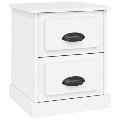 White Engineered Wood Bedside Cabinet 39x39x47.5 cm