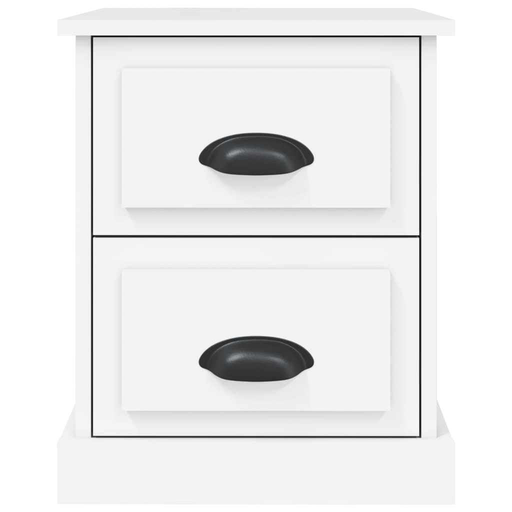 White Engineered Wood Bedside Cabinet 39x39x47.5 cm