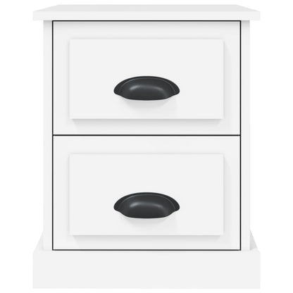 White Engineered Wood Bedside Cabinet 39x39x47.5 cm