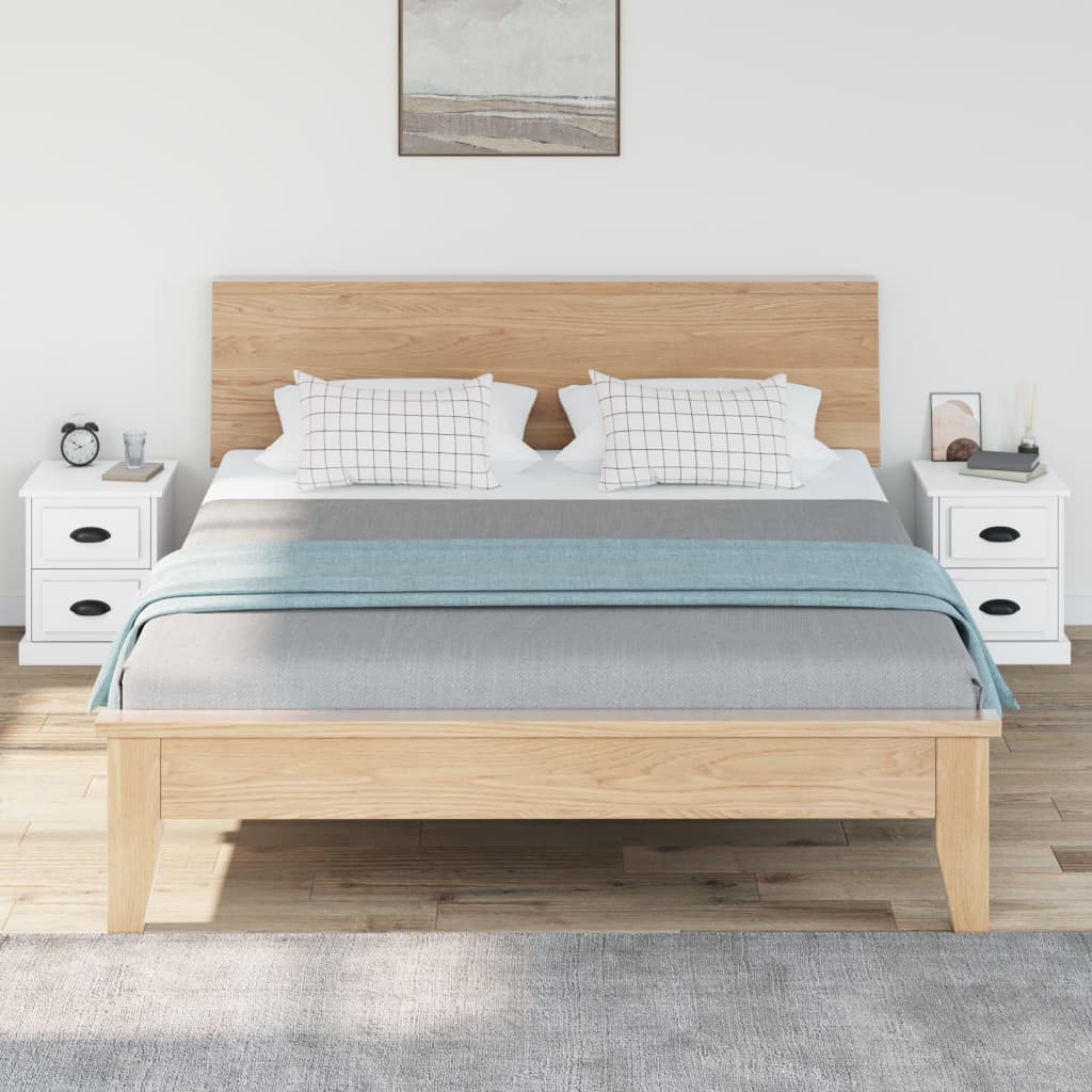 White Engineered Wood Bedside Cabinets Set of 2 - 39x39x47.5 cm