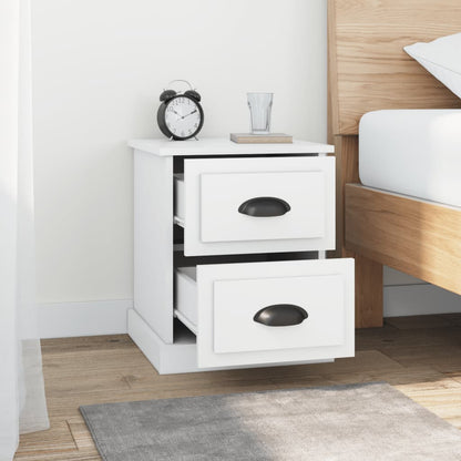 White Engineered Wood Bedside Cabinets Set of 2 - 39x39x47.5 cm