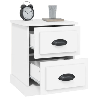 White Engineered Wood Bedside Cabinets Set of 2 - 39x39x47.5 cm