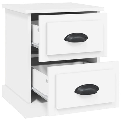 White Engineered Wood Bedside Cabinets Set of 2 - 39x39x47.5 cm