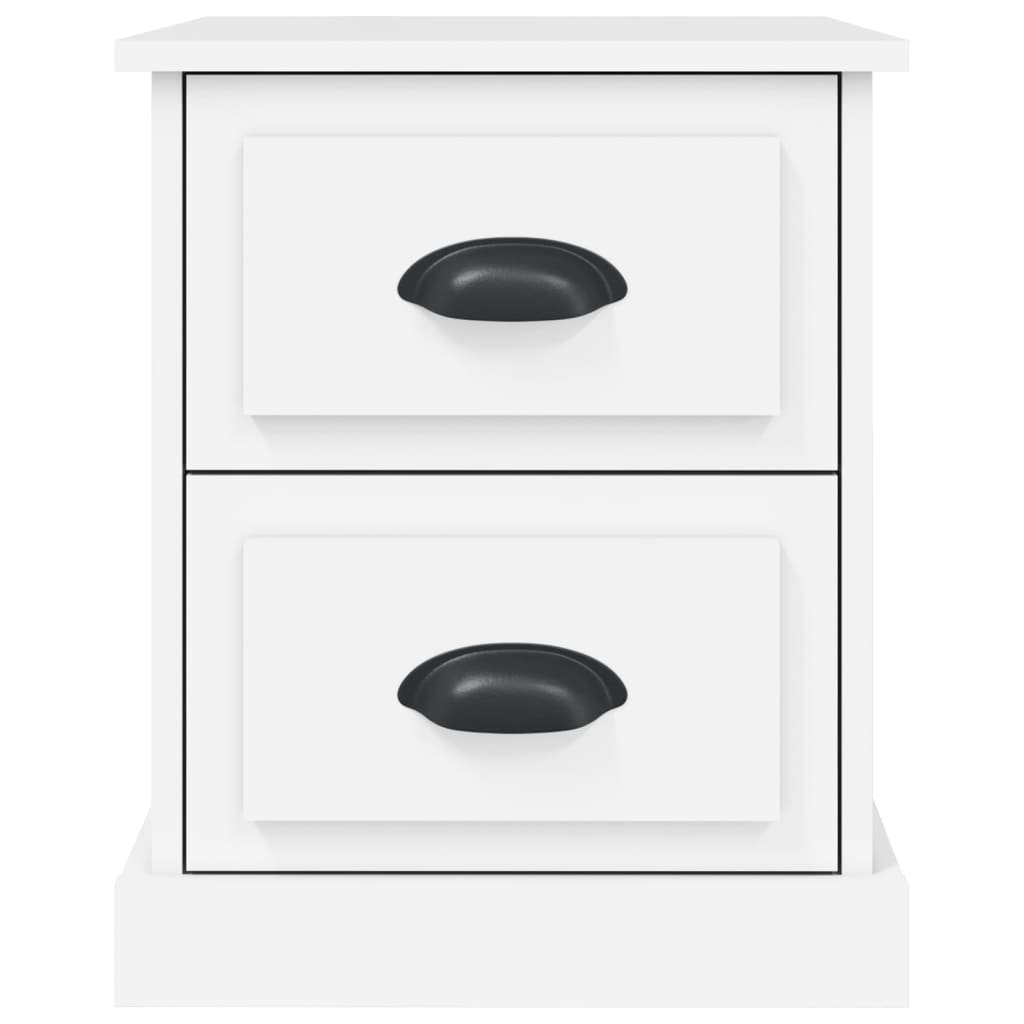 White Engineered Wood Bedside Cabinets Set of 2 - 39x39x47.5 cm
