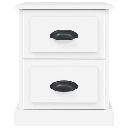 White Engineered Wood Bedside Cabinets Set of 2 - 39x39x47.5 cm