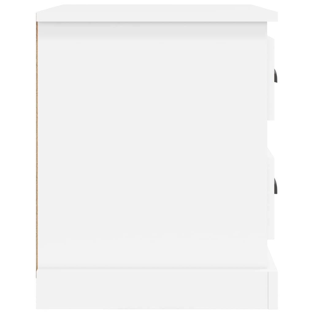 White Engineered Wood Bedside Cabinets Set of 2 - 39x39x47.5 cm