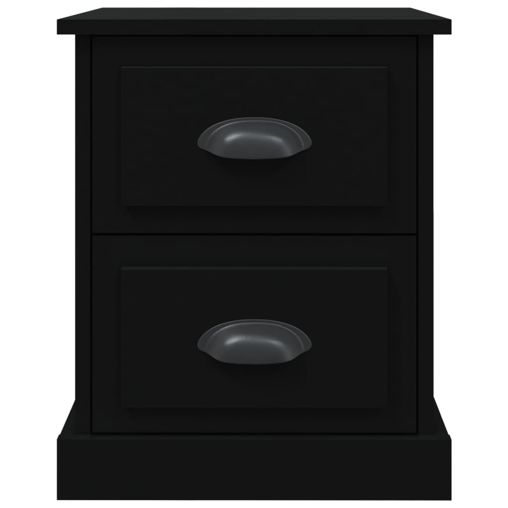 Black Engineered Wood Bedside Cabinet 39x39x47.5 cm