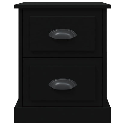 Black Engineered Wood Bedside Cabinet 39x39x47.5 cm