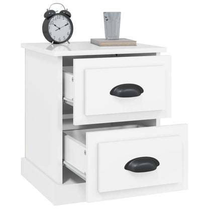 High Gloss White Bedside Cabinets 2pcs, 39x39x47.5cm - Engineered Wood