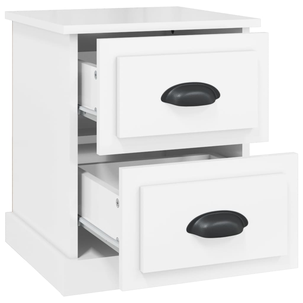 High Gloss White Bedside Cabinets 2pcs, 39x39x47.5cm - Engineered Wood