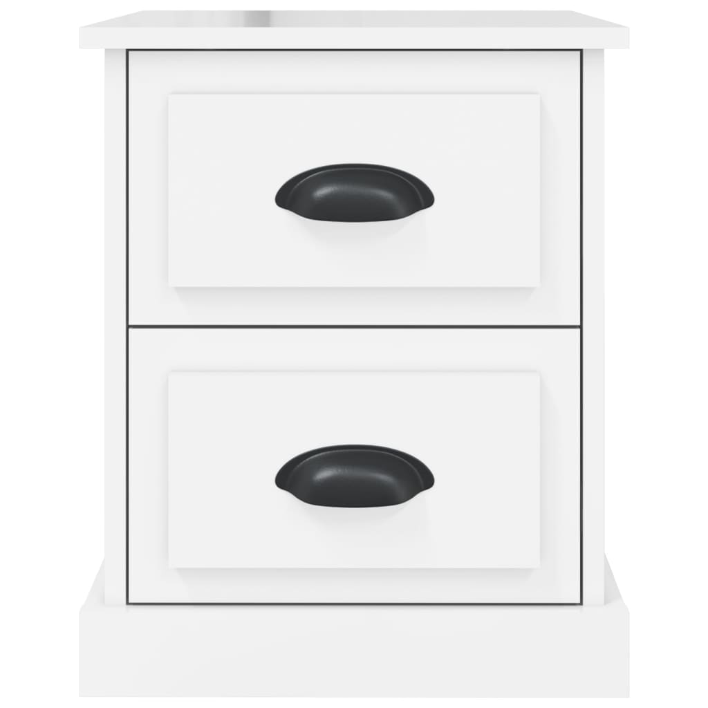 High Gloss White Bedside Cabinets 2pcs, 39x39x47.5cm - Engineered Wood