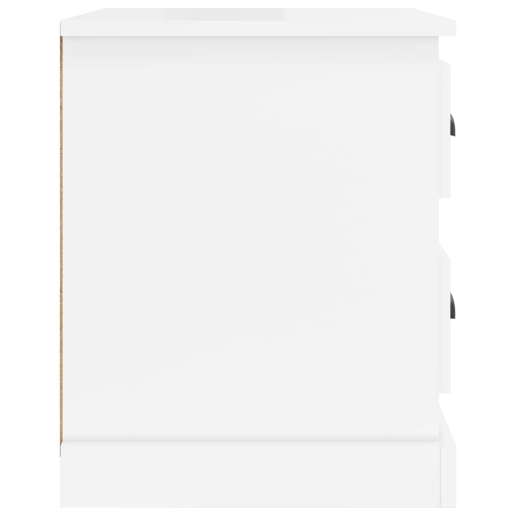 High Gloss White Bedside Cabinets 2pcs, 39x39x47.5cm - Engineered Wood