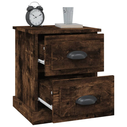 Smoked Oak Bedside Cabinet 39x39x47.5cm Engineered Wood