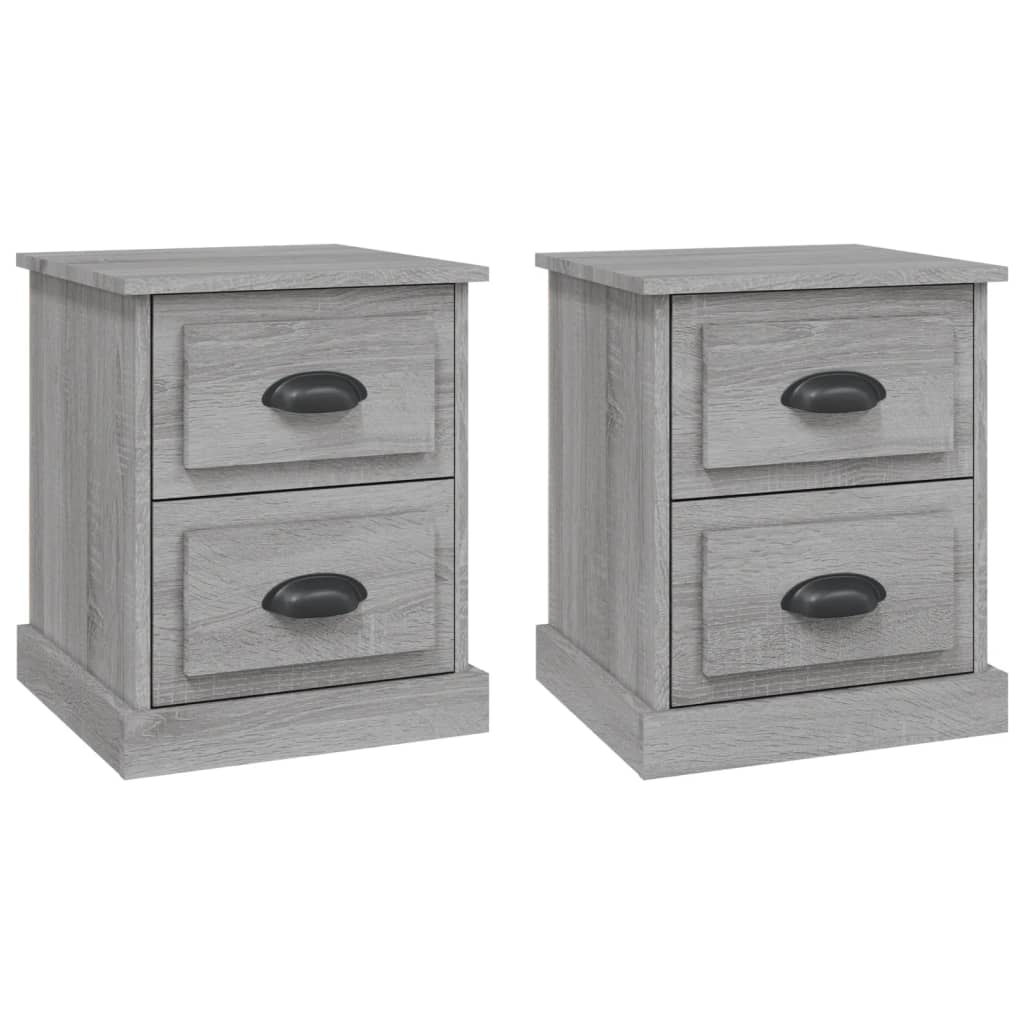Grey Sonoma Bedside Cabinets 2pcs - Engineered Wood - 39x39x47.5 cm