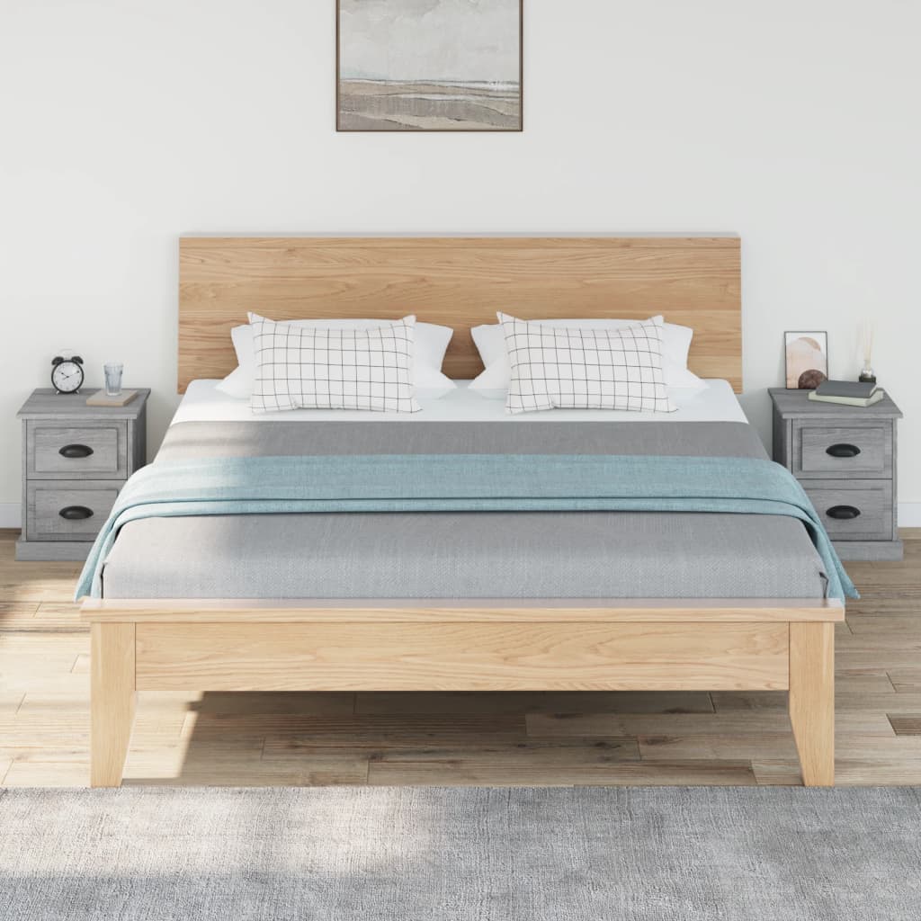 Grey Sonoma Bedside Cabinets 2pcs - Engineered Wood - 39x39x47.5 cm