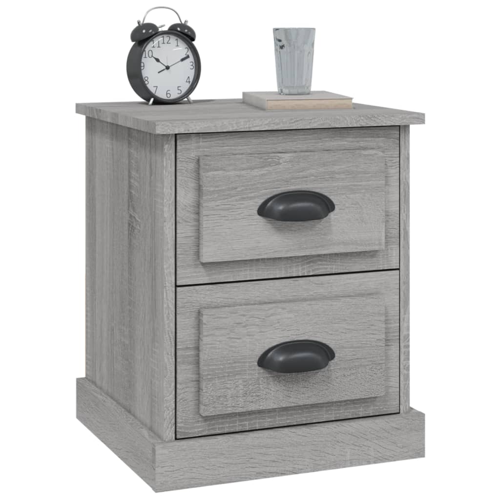 Grey Sonoma Bedside Cabinets 2pcs - Engineered Wood - 39x39x47.5 cm