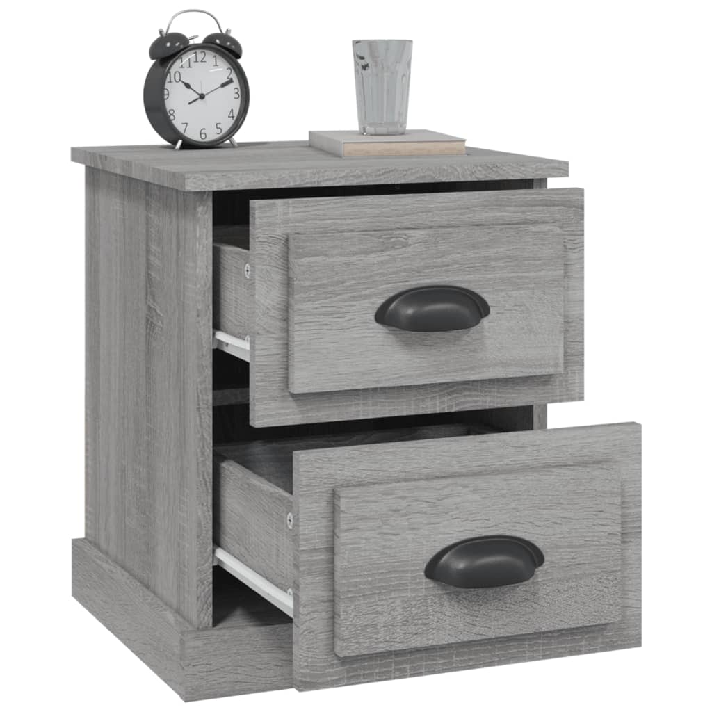 Grey Sonoma Bedside Cabinets 2pcs - Engineered Wood - 39x39x47.5 cm