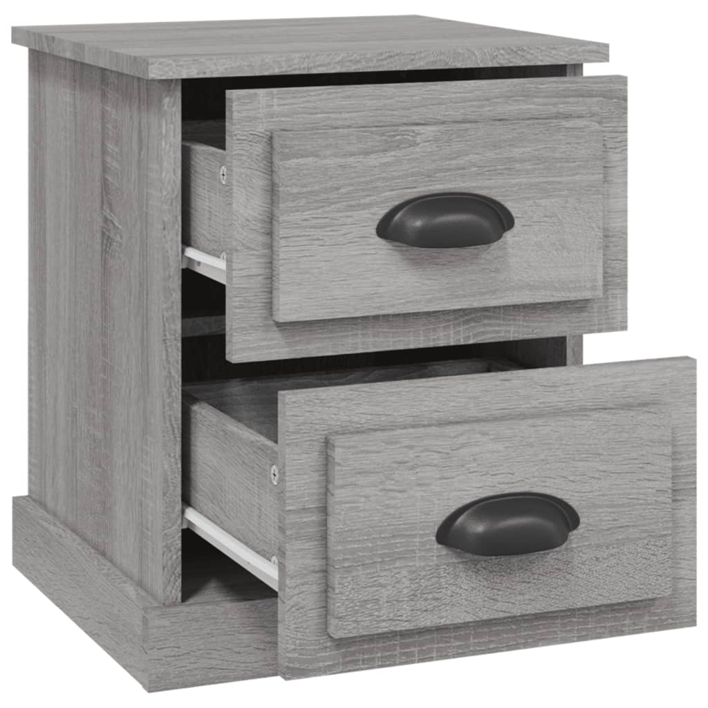 Grey Sonoma Bedside Cabinets 2pcs - Engineered Wood - 39x39x47.5 cm