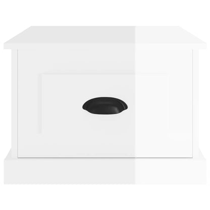 Coffee Table High Gloss White 50x50x35 cm Engineered Wood