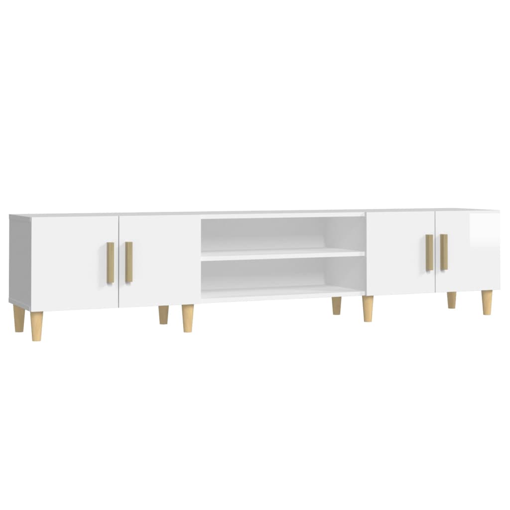 TV Cabinet High Gloss White 180x31.5x40 cm Engineered Wood