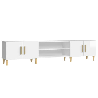 TV Cabinet High Gloss White 180x31.5x40 cm Engineered Wood