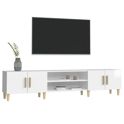 TV Cabinet High Gloss White 180x31.5x40 cm Engineered Wood