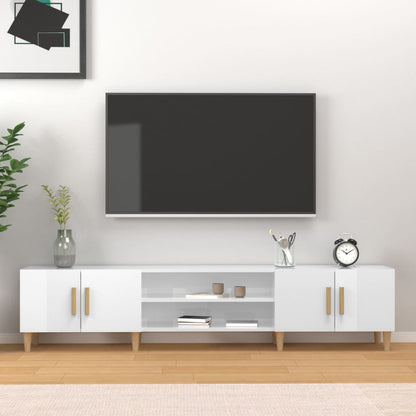TV Cabinet High Gloss White 180x31.5x40 cm Engineered Wood