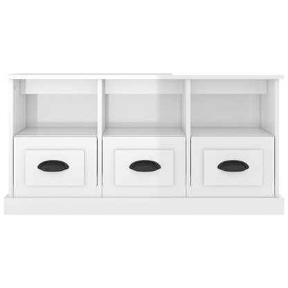 TV Cabinet High Gloss White 100x35x50 cm Engineered Wood
