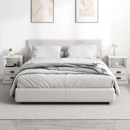 White Bedside Cabinets Set of 2 - Sleek 43x36x60 cm Design