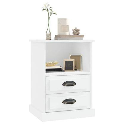 White Bedside Cabinets Set of 2 - Sleek 43x36x60 cm Design