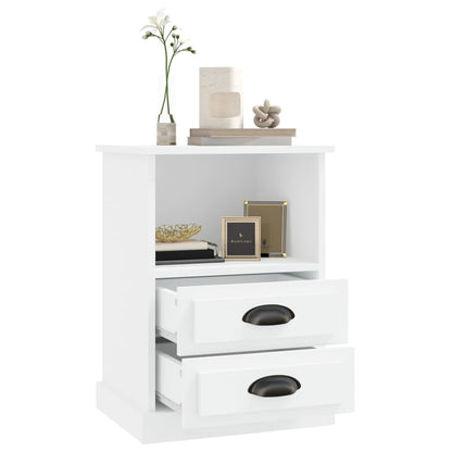 White Bedside Cabinets Set of 2 - Sleek 43x36x60 cm Design