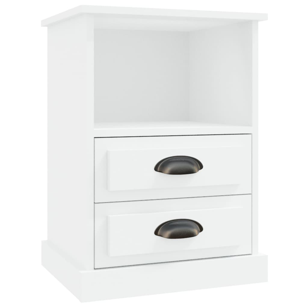 White Bedside Cabinets Set of 2 - Sleek 43x36x60 cm Design