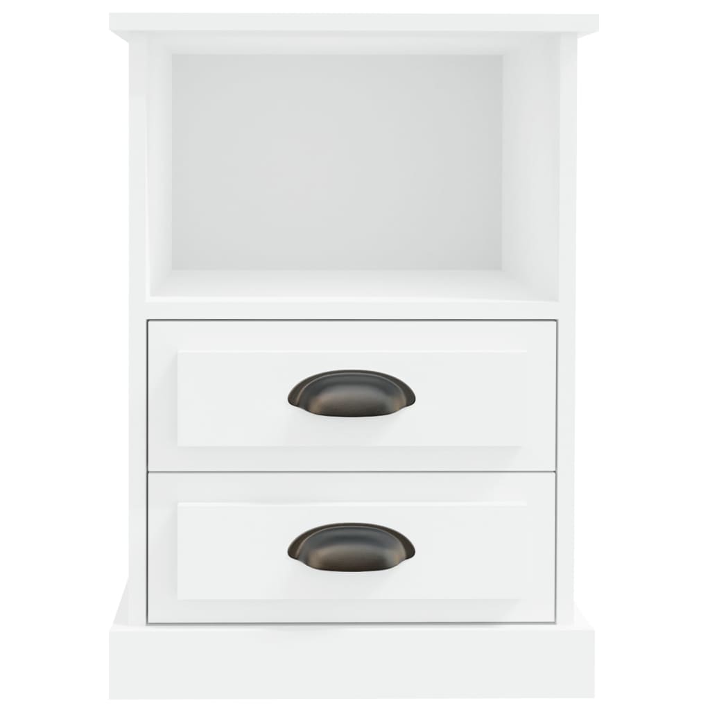 White Bedside Cabinets Set of 2 - Sleek 43x36x60 cm Design