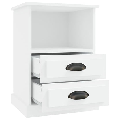 White Bedside Cabinets Set of 2 - Sleek 43x36x60 cm Design