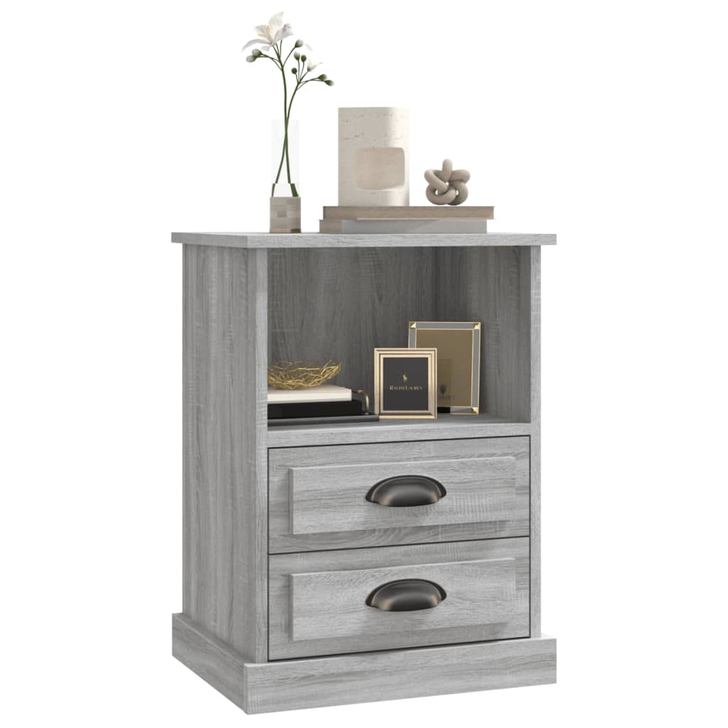 Grey Sonoma Bedside Cabinets - Set of 2, 43x36x60 cm