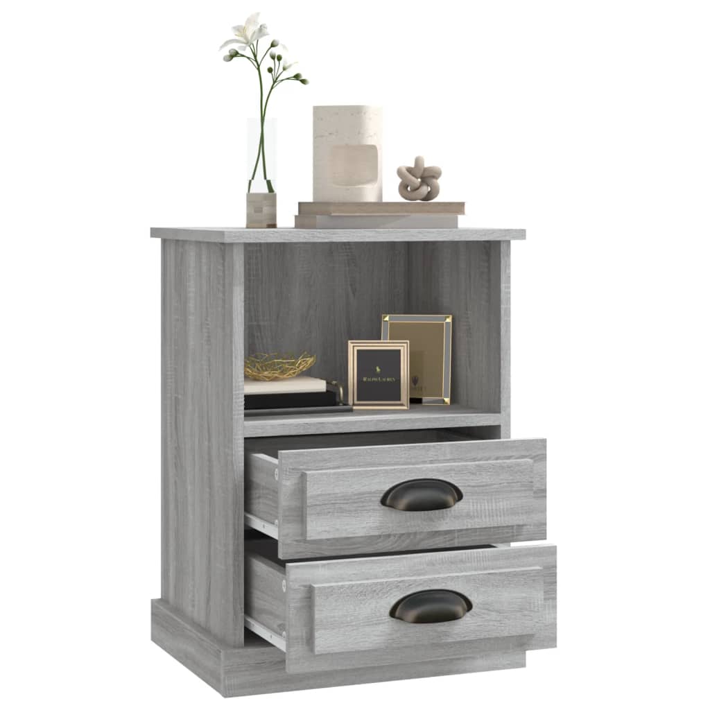 Grey Sonoma Bedside Cabinets - Set of 2, 43x36x60 cm