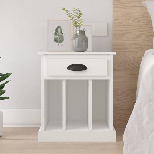 White Bedside Cabinet 43x36x50 cm - Stylish & Compact Solution