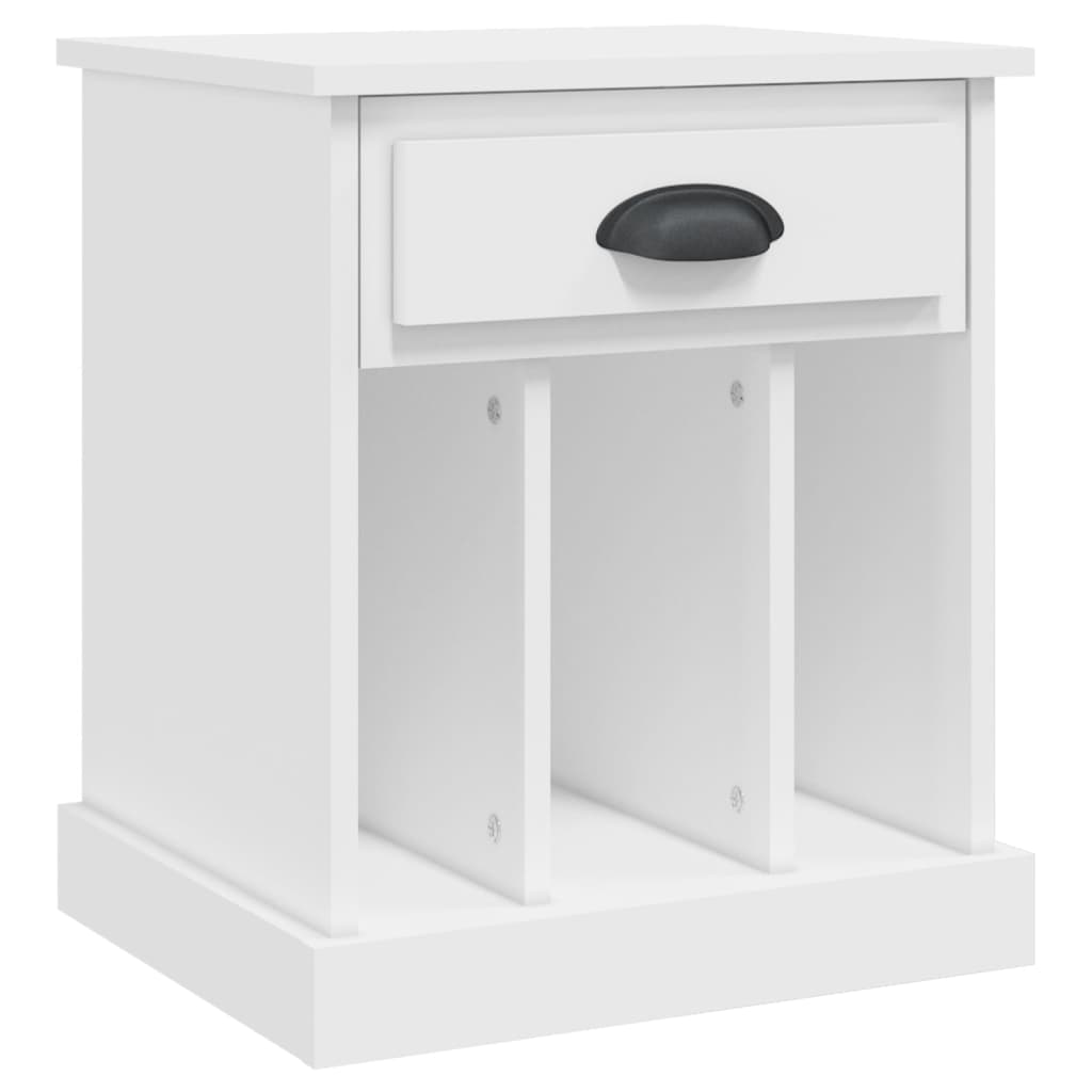 Sleek White Bedside Cabinets, Set of 2 - 43x36x50 cm
