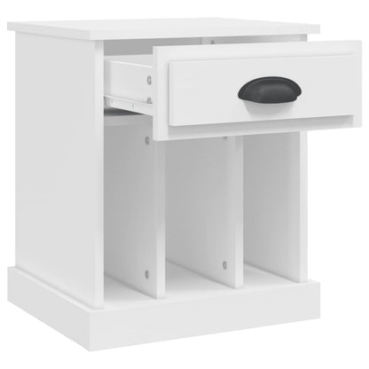 Sleek White Bedside Cabinets, Set of 2 - 43x36x50 cm