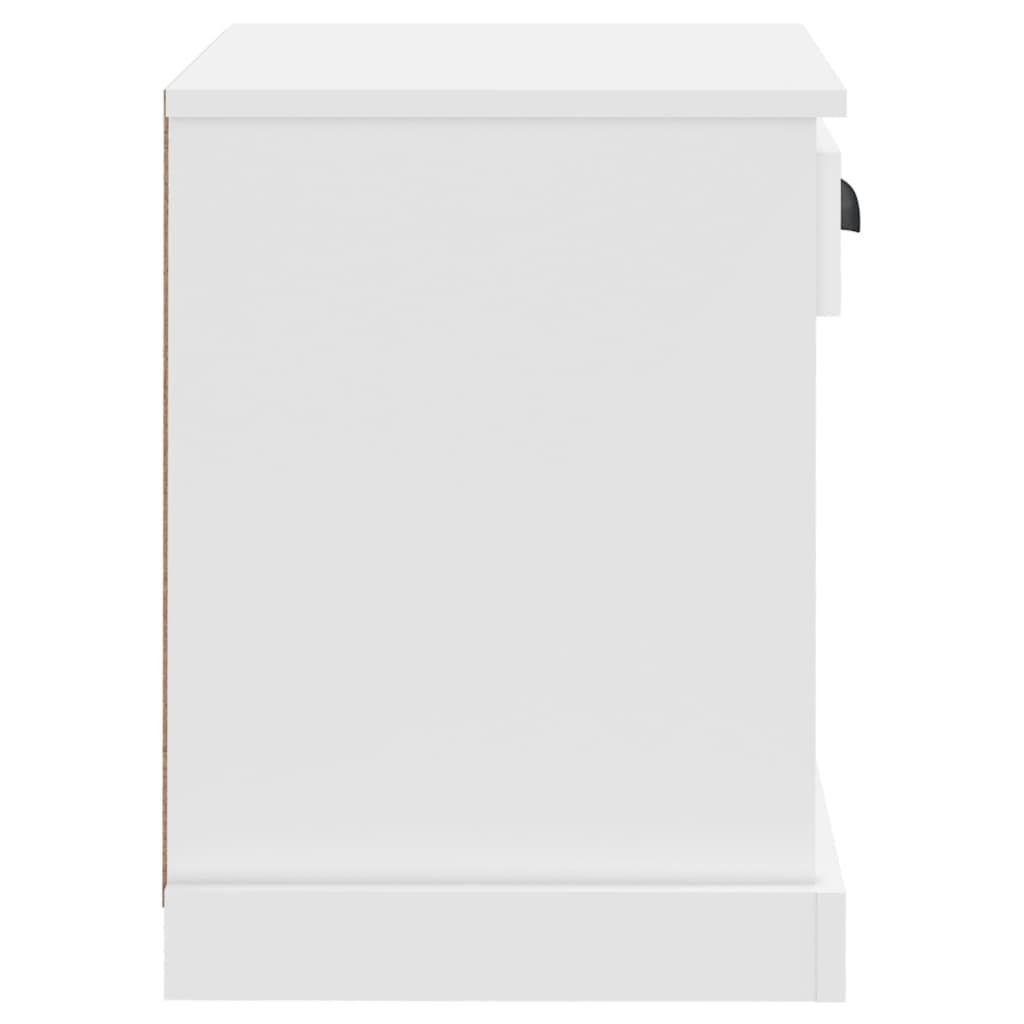 Sleek White Bedside Cabinets, Set of 2 - 43x36x50 cm