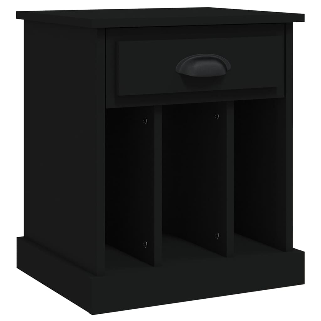 Black Bedside Cabinet 43x36x50 cm - Elegant & Compact Design