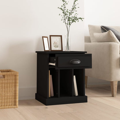 Black Bedside Cabinet 43x36x50 cm - Elegant & Compact Design
