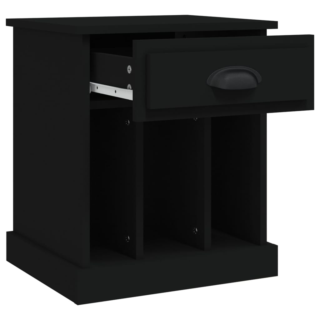 Black Bedside Cabinet 43x36x50 cm - Elegant & Compact Design