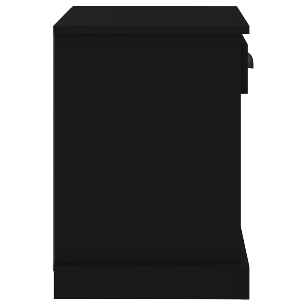 Black Bedside Cabinet 43x36x50 cm - Elegant & Compact Design