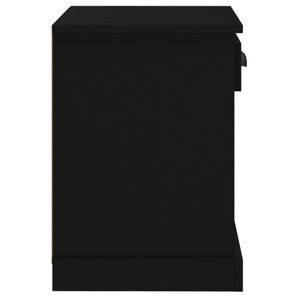 Black Bedside Cabinet 43x36x50 cm - Elegant & Compact Design