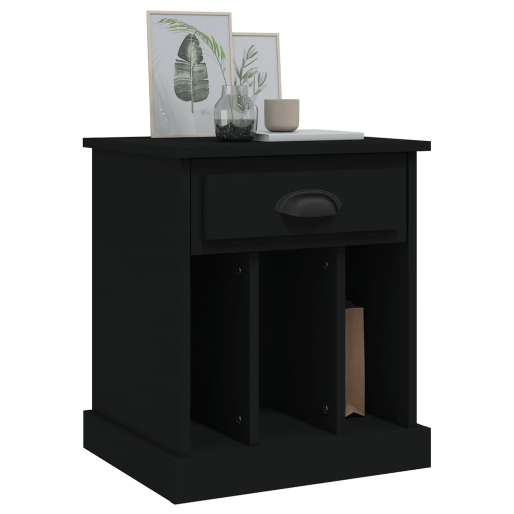 Black Bedside Cabinets Set of 2 - Modern Design, 43x36x50 cm