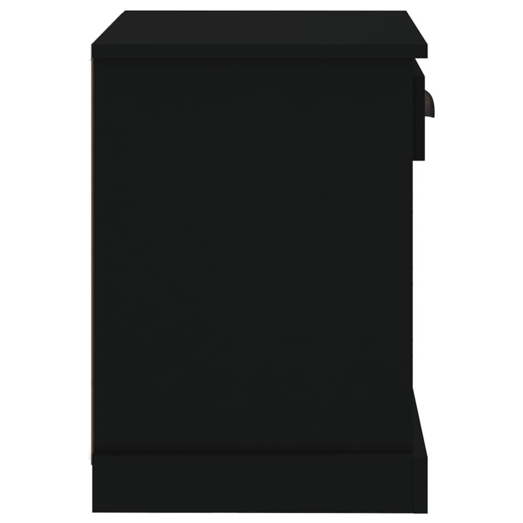 Black Bedside Cabinets Set of 2 - Modern Design, 43x36x50 cm