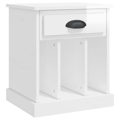 High Gloss White Bedside Cabinet - 43x36x50 cm Modern Design