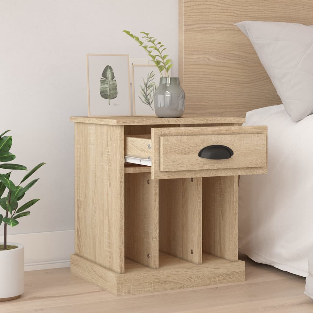 Sonoma Oak Bedside Cabinet 43x36x50 cm - Elegant Bedroom Storage