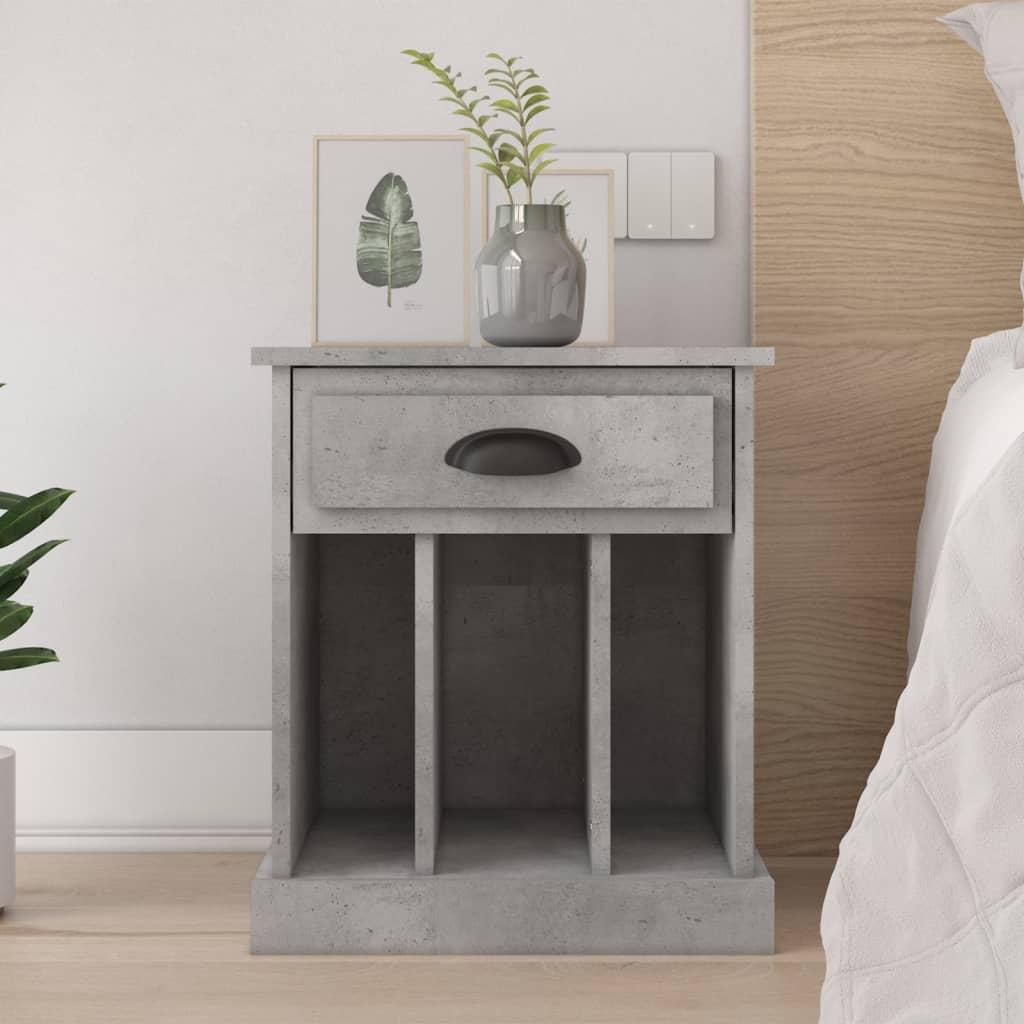 Concrete Grey Bedside Cabinet 43x36x50 cm - Stylish & Functional